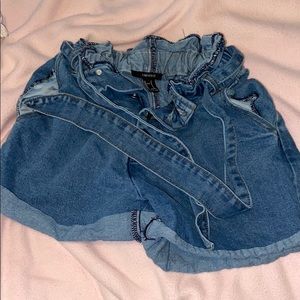 Forever 21 Paperbag Jean shorts